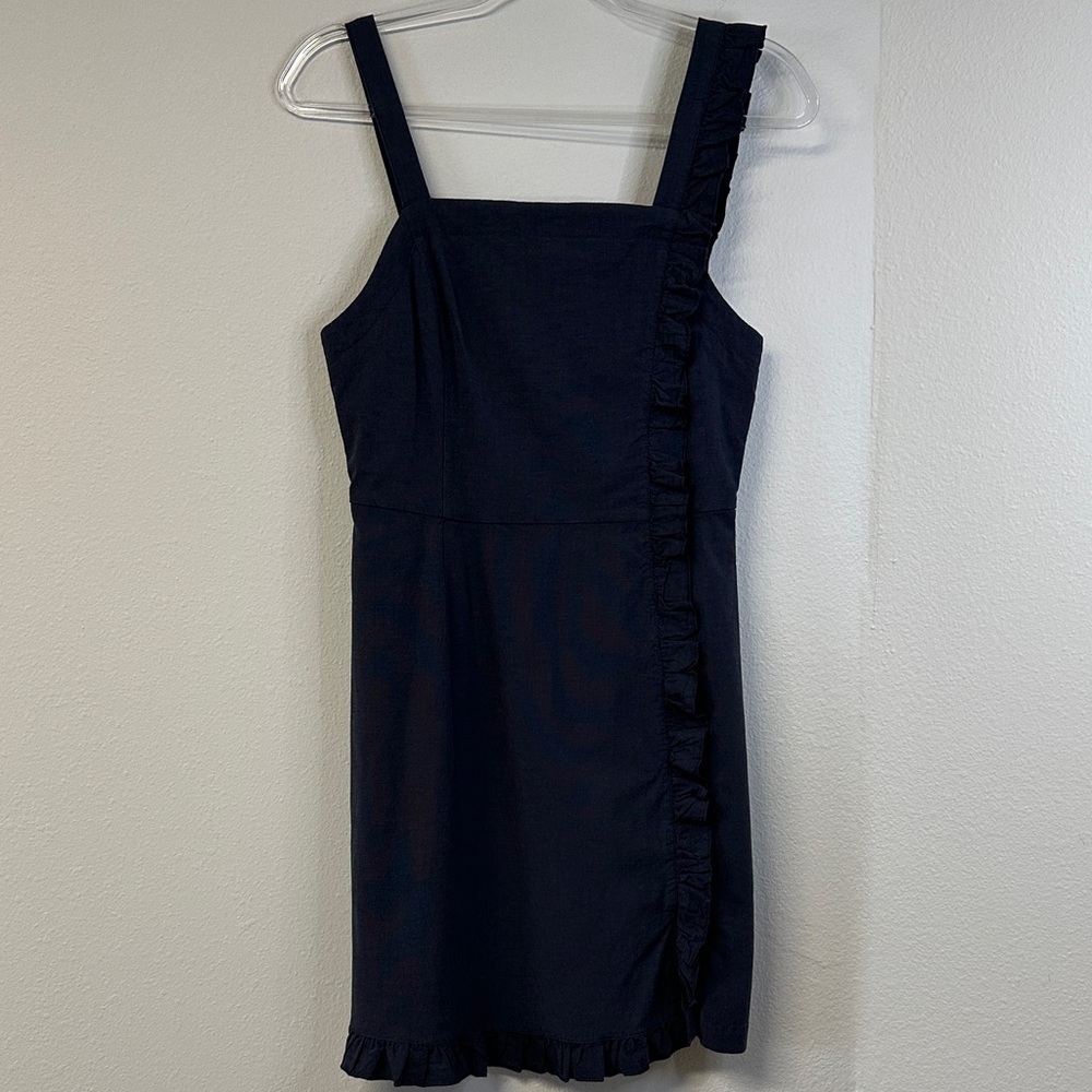 Modcloth Get Ready To Ruffle Navy Blue Mini Dress Women's Size 4